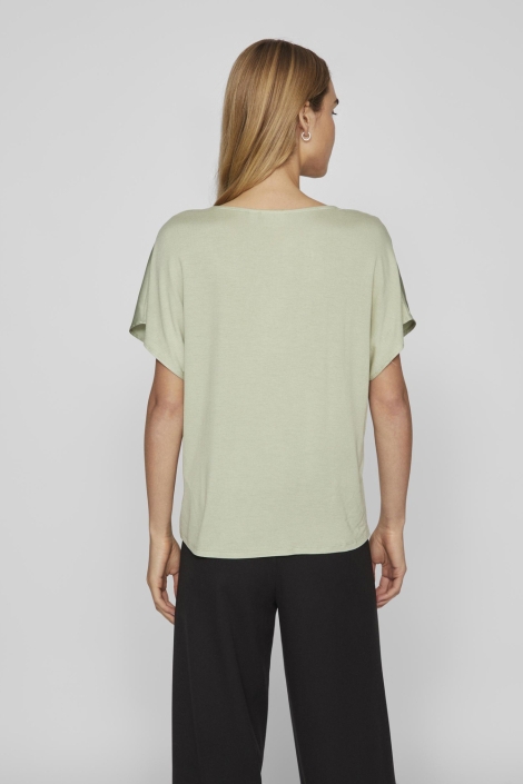 Vila viellette v-neck s/s satin top - no